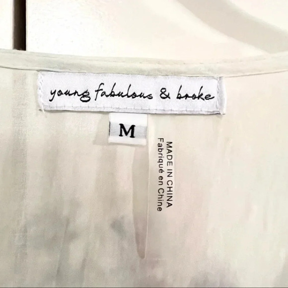 young fabulous & broke - Sheer Woven Buttercream Color Blouse size Medium - Picture 8 of 9